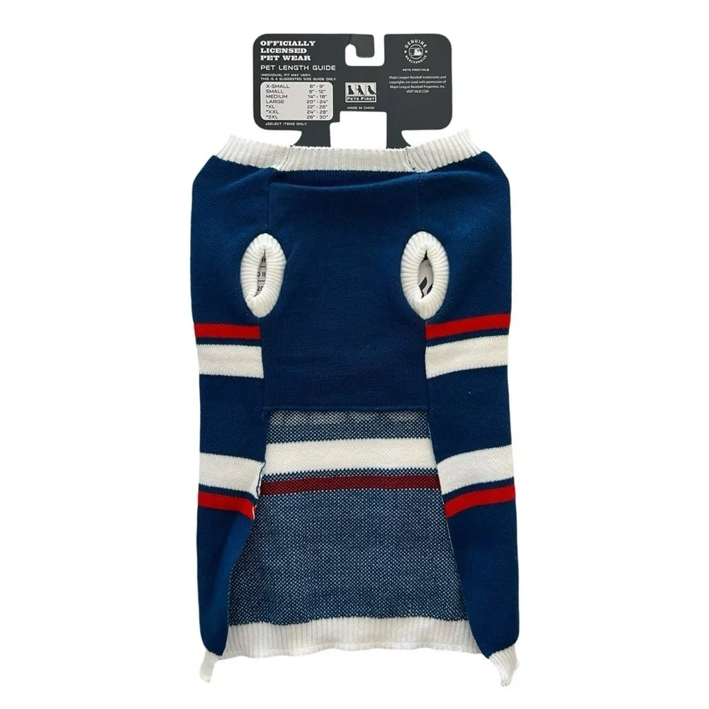 MLB Los Angeles Dodgers Dog Pet Knit Sweater Blue White Red Size Large